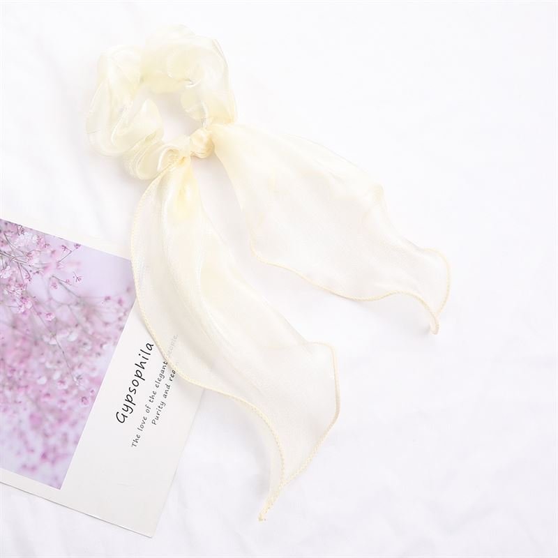 SOHO Ajni Scrunchie with scarf - White - Hair Accessories