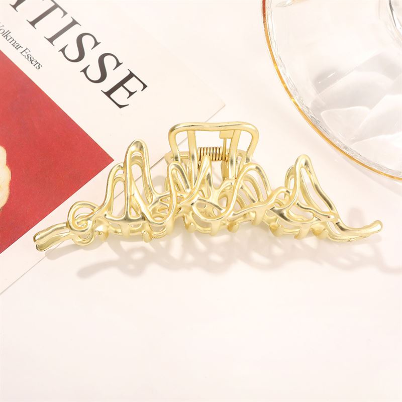 SOHO Asli Metal Hair Claw - Gold - Hair Accessories