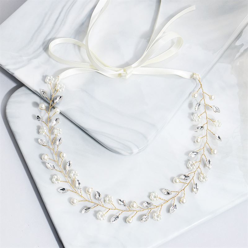 SOHO Emana Headband with crystal petals - Gold - Hair Accessories | Fashiongirl