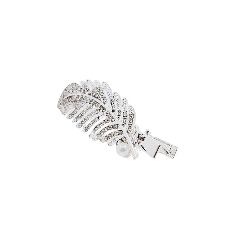SOHO Feather Hair Clip - Silver - | Fashiongirl