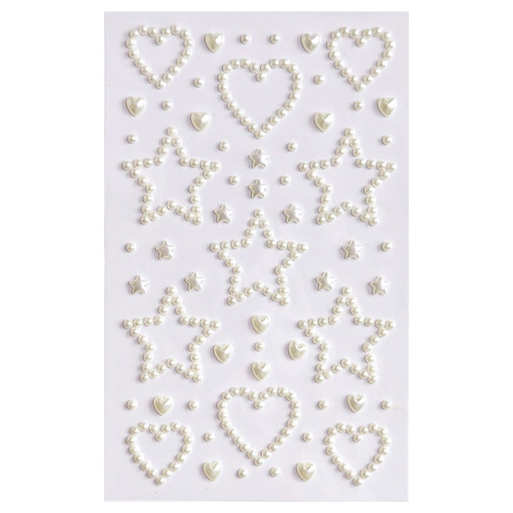 SOHO Hearts &amp; Stars Adhesive Face Beads for face, makeup, nails, body, crafts - White - | Fashiongirl