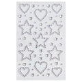 SOHO Hearts &amp; Stars Self Adhesive Facial Rhinestones for face, makeup, nails, body, crafts - Silver - | Fashiongirl