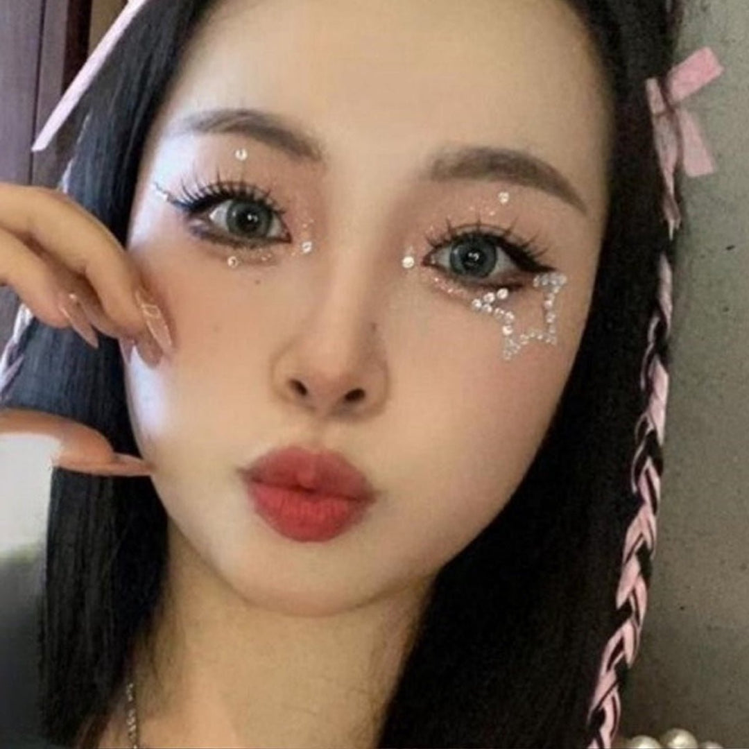 SOHO Hearts &amp; Stars Self Adhesive Facial Rhinestones for face, makeup, nails, body, crafts - Silver - | Fashiongirl