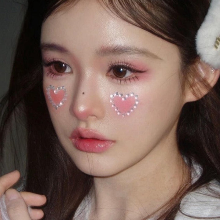 SOHO Hearts &amp; Stars Self Adhesive Facial Rhinestones for face, makeup, nails, body, crafts - Silver - | Fashiongirl