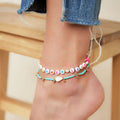 SOHO Ila Pearl Fußkettchen – Türkis – | Fashiongirl