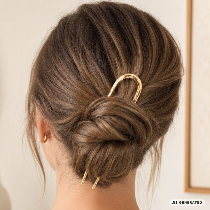 SOHO Itzel XL U-Shaped Hairpin for Buns and Updos - Gold – image 4