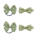 SOHO Kirby Bow Haargummis und Haarspangen – Salbeigrün – Haaraccessoires | Fashiongirl