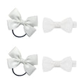 SOHO Kirby Bow Hair elastics and hair clips - White - Hair Accessories | Fashiongirl