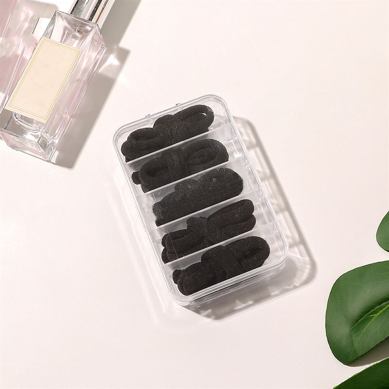 SOHO Linen Hair elastics - Black - Hair Accessories | Fashiongirl