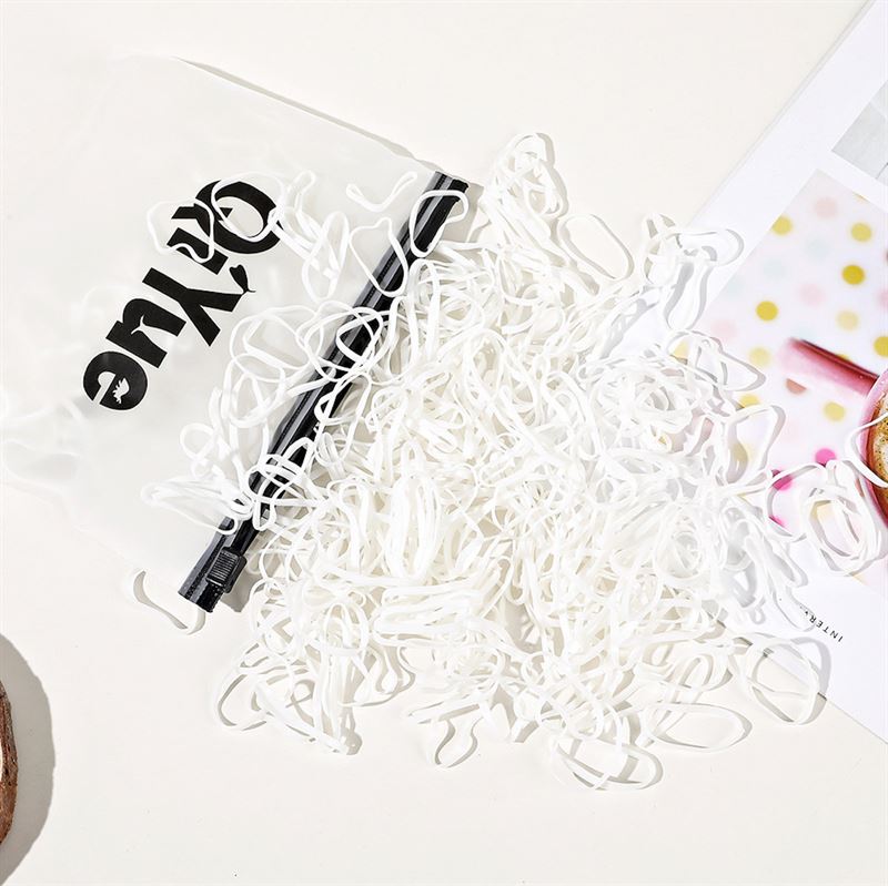 SOHO Liva Snag Free Hair elastics, 500 pcs - White - Hair Accessories | Fashiongirl