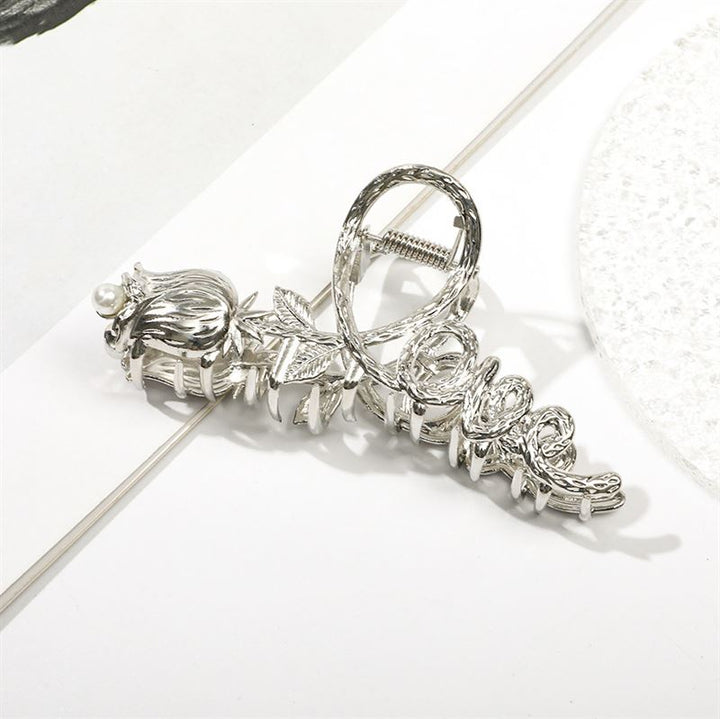 SOHO Love Metal Hair Claw - Silver - Hair Accessories