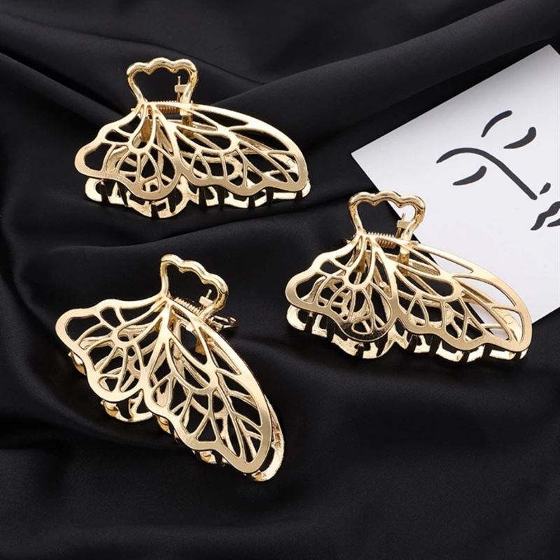 SOHO Metal Butterfly Hair Claw - Gold - Hair Accessories