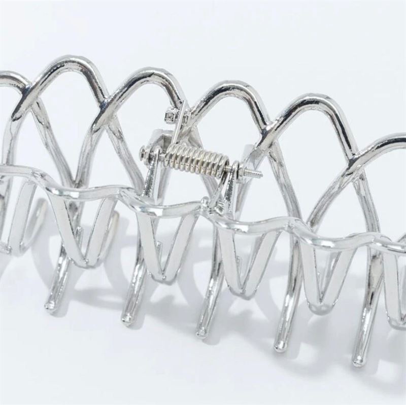 SOHO Olive Metal Hair Claw - Silver - Hair Accessories