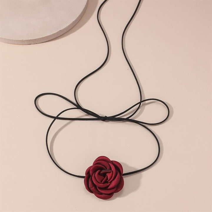 SOHO Rose Choker Necklace - Red - | Fashiongirl