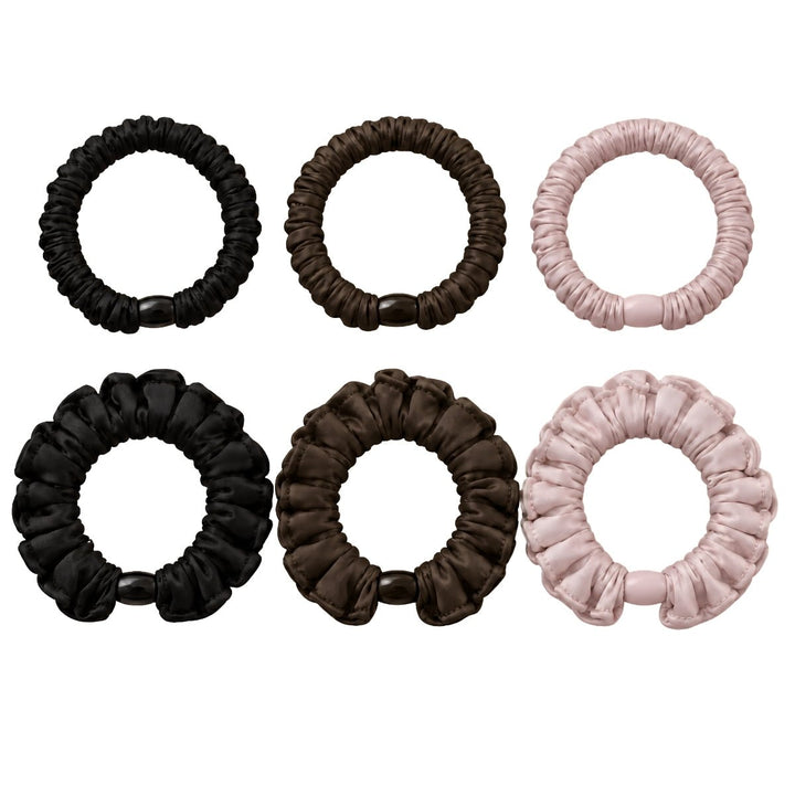 SOHO Soie Satin Scrunchie Hair Elastics 6 Pack