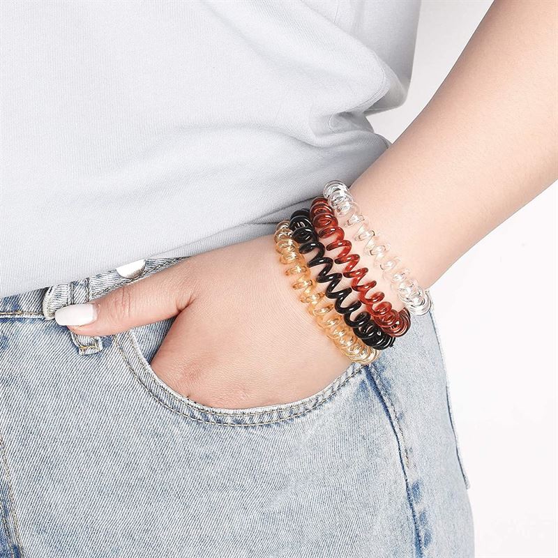 SOHO Spiral Hair elastics - White (3 pcs) - Hair Accessories | Fashiongirl