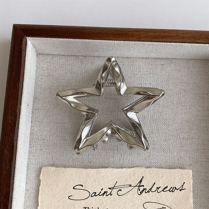 SOHO Star Metal Hair Claw - Silver - Hair Accessories