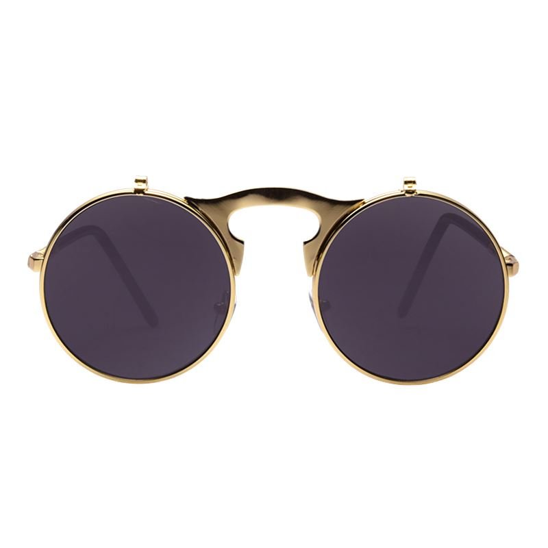 Steampunk sunglasses in gold with flip function - | Fashiongirl