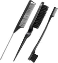 TBC Dual Edge Comb and Brush – 3 Sets (Haarbürste und Kamm) – Haarstyling-Werkzeug