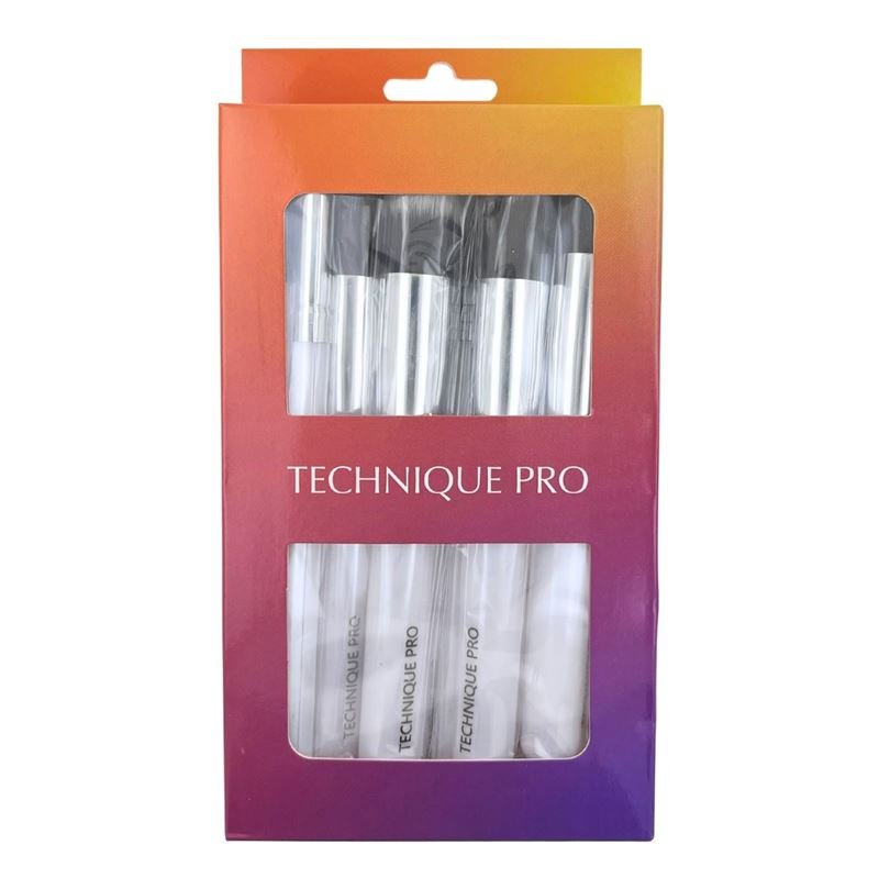 Technique PRO Makeup Brushes, Silver edition - 10 pcs - 