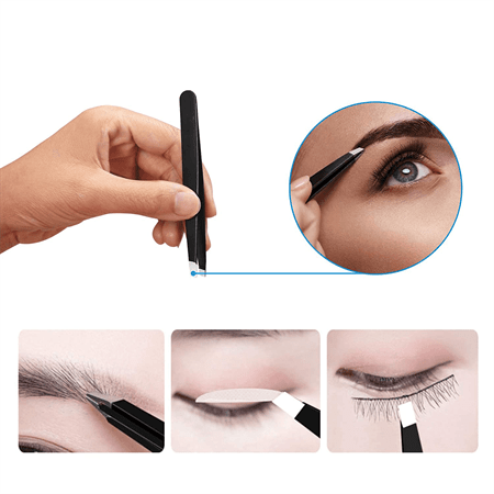 Tweezers / Tweezer 3 set with leather case | for eyebrow plucking and hair removal - | Fashiongirl