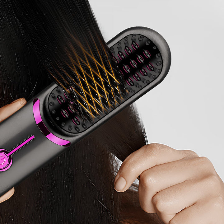 UNIQ 2-in-1 Cordless Hair Straightening Brush & Curler with USB-C - Uncategorized - UNIQ