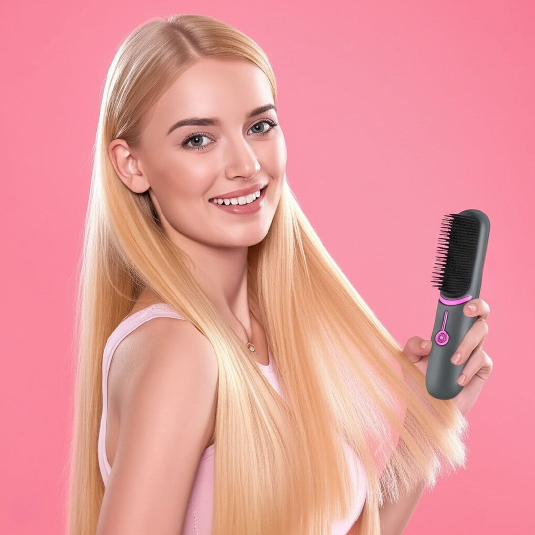UNIQ 2-in-1 Cordless Hair Straightening Brush & Curler with USB-C - Uncategorized - UNIQ