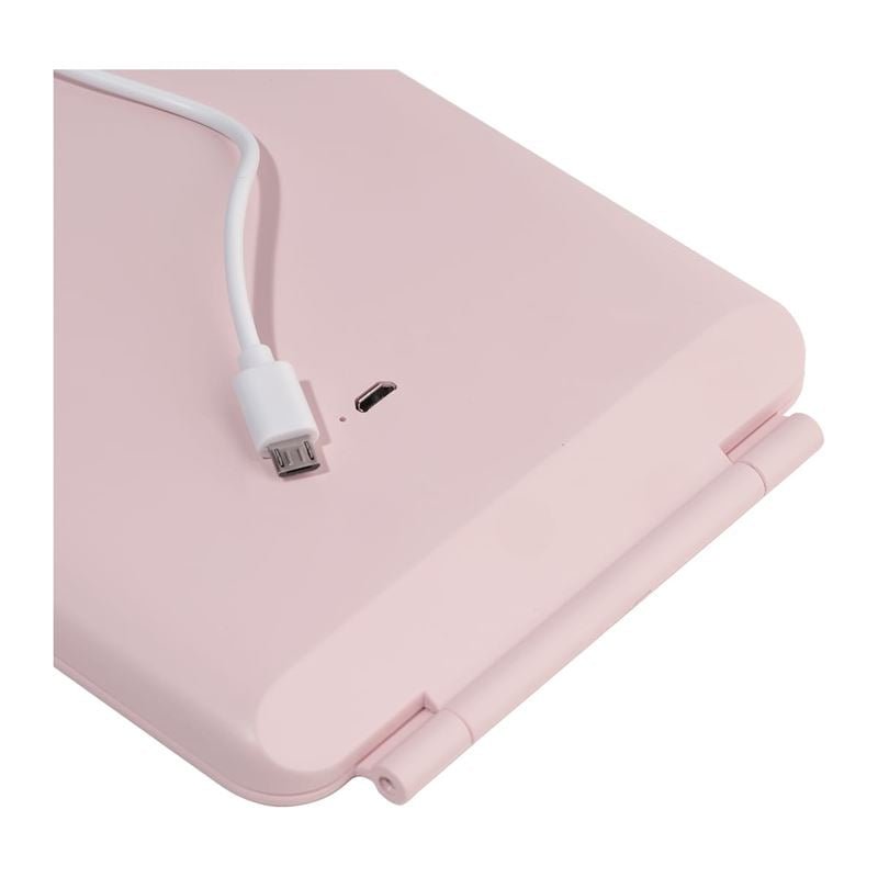 UNIQ Foldable Rechargeable LED Mirror - Vanity Travel Mirror - Pink - Mirror