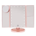 UNIQ Hollywood Make-up-Spiegel Dreifachspiegel mit LED-Beleuchtung, Roségold – | Fashiongirl