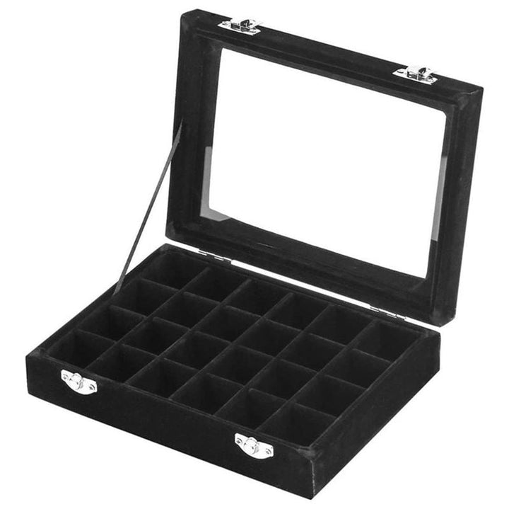 UNIQ Jewellery Box in Black Velour - Jewelry Box