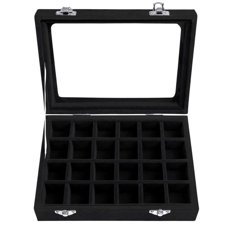 UNIQ Jewellery Box in Black Velour - Jewelry Box