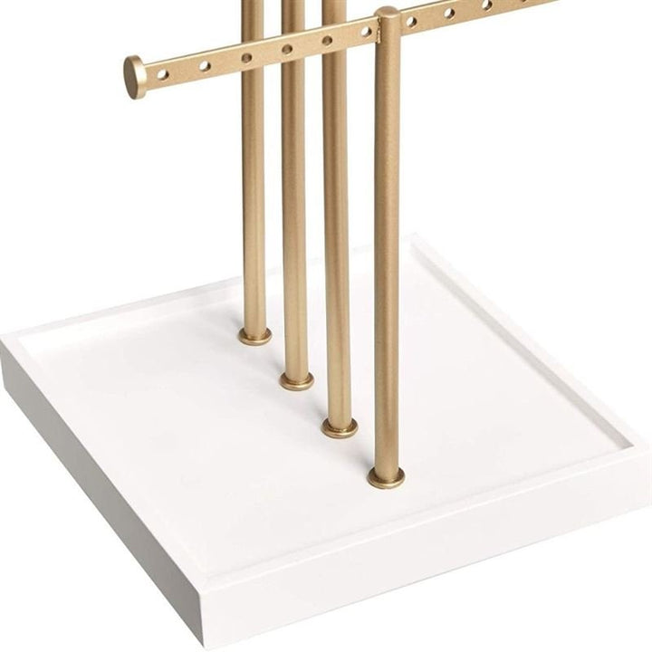 UNIQ Jewellery stand with four levels - White/brass - | Fashiongirl