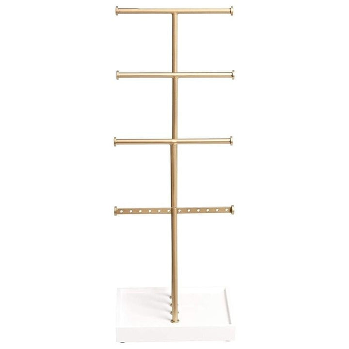 UNIQ Jewellery stand with four levels - White/brass - | Fashiongirl