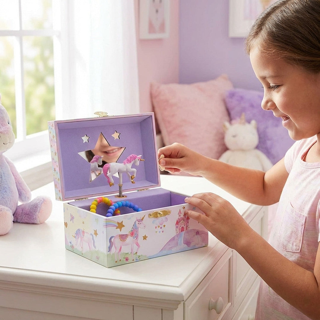 UNIQ Kids Jewellery Box with Music Ballerina (Unicorn) - Pink/White - Jewelry Box