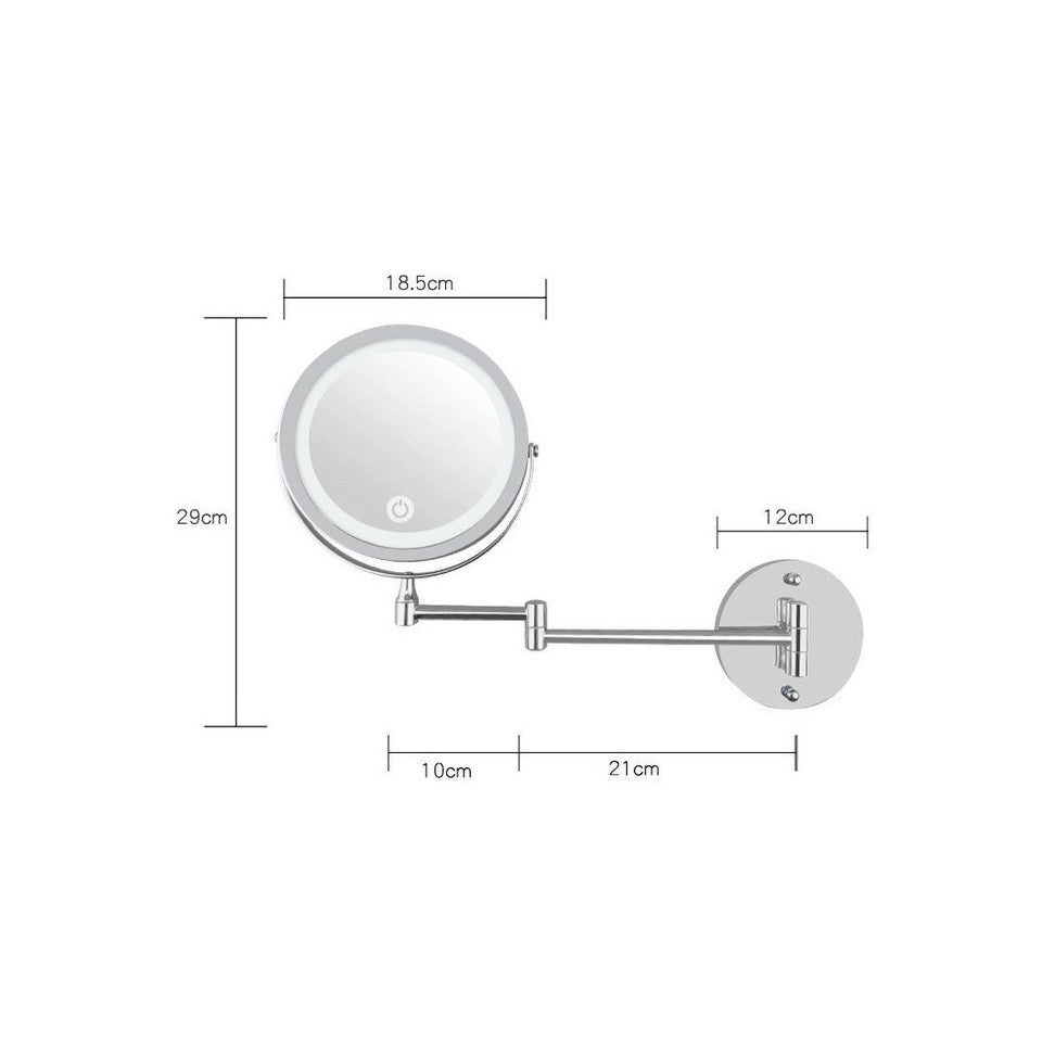 UNIQ LED-Wandspiegel mit Gelenkarm und 5-facher Vergrößerung – | Fashiongirl