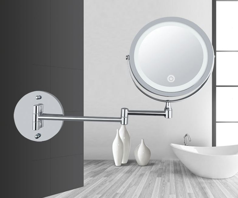 UNIQ LED-Wandspiegel mit Gelenkarm und 5-facher Vergrößerung – | Fashiongirl