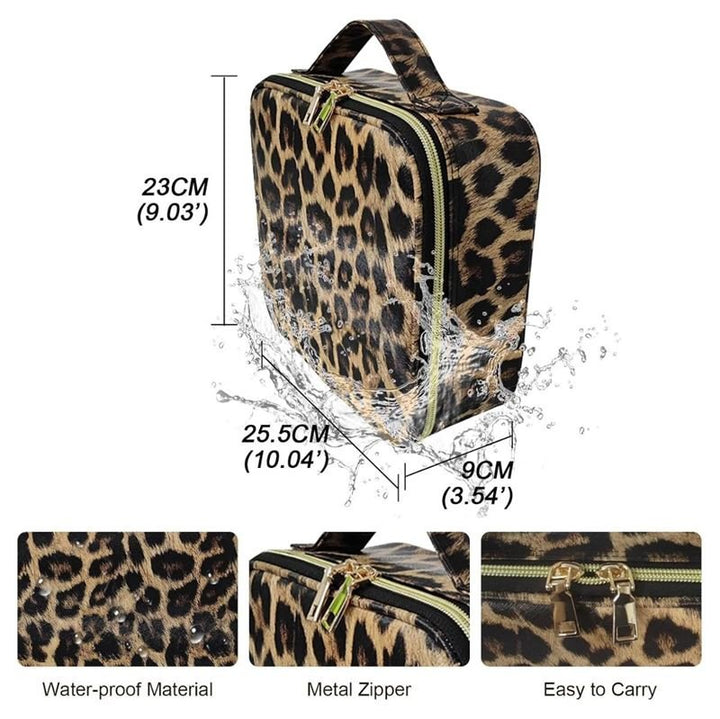 UNIQ makeup travel bag - Toiletry bag / Cosmetic bag for all your makeup - Leopard - | Fashiongirl
