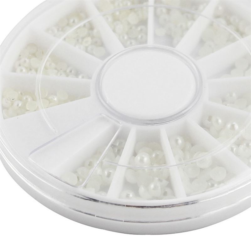 UNIQ Nail Art Gemstone Wheel – Weiße Perlen – | Fashiongirl