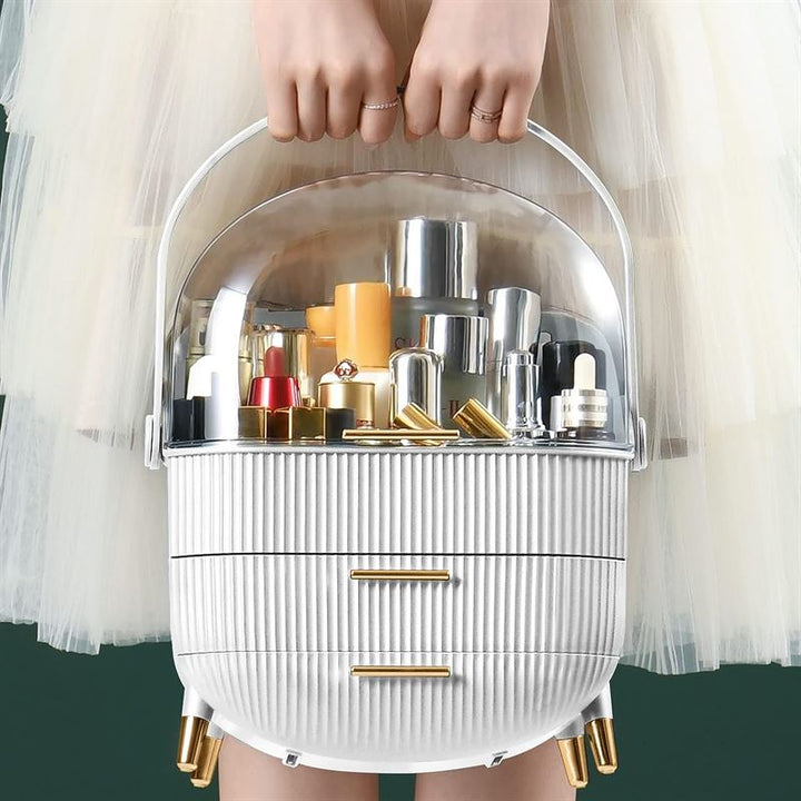 UNIQ Retro Makeup Box Organiser - White - Organiser