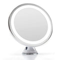 UNIQ Round Mirror with LED Light and Suction Cup x10 Magnifying Mirror - White - | Fashiongirl