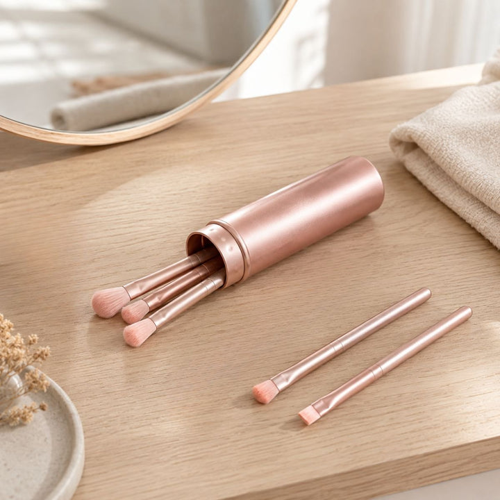 UNIQ Technique PRO Rose Lens Eyeshadow Brush Set with Storage Box (5 Pcs) - Brush sets - UNIQ