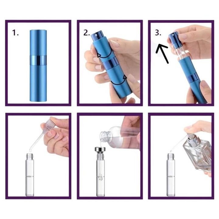UNIQ Travel bottle for perfume refill with pump 8 ml - Silver - | Fashiongirl