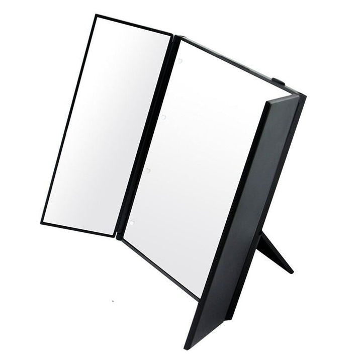 UNIQ Vanity Tri - fold Makeup Mirror with LED light, black - | Fashiongirl